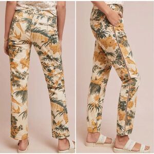 Anthro chino tropical bird leaf size 27 relaxed pants